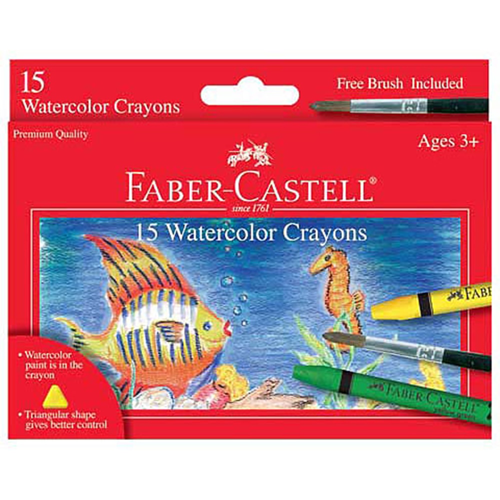 Faber Castell, Watercolor Crayon, 15 Color, Set